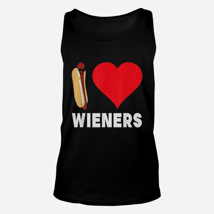 Hot Dog I Love Wieners Heart Unisex Tank Top