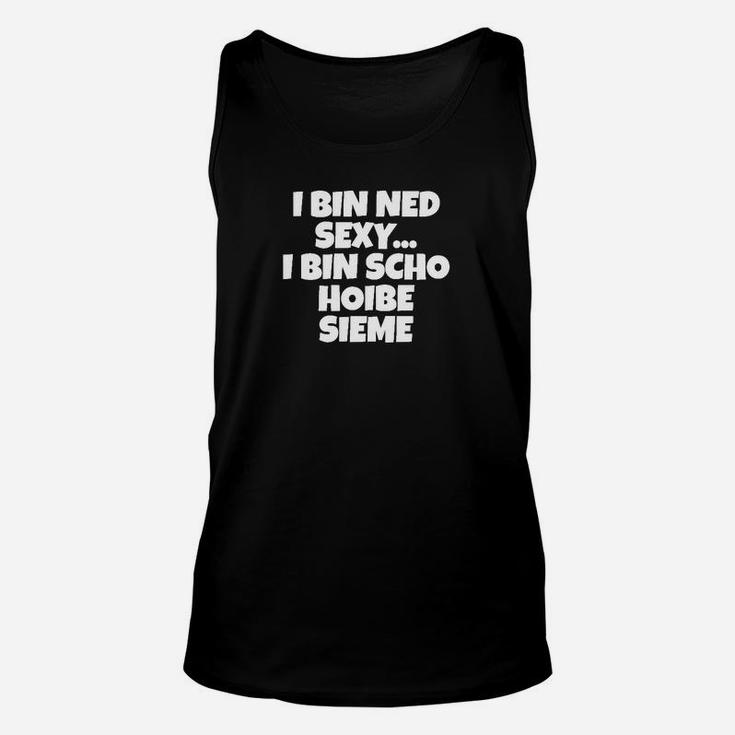 Humorvolles Unisex TankTop mit Bayerischem Spruch, Witzige Schwarz Tee