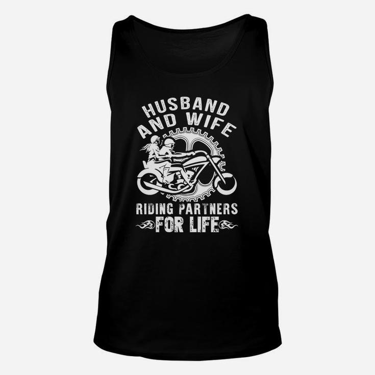 Husband And Wife Riding Partners For Life Unisex Tank Top