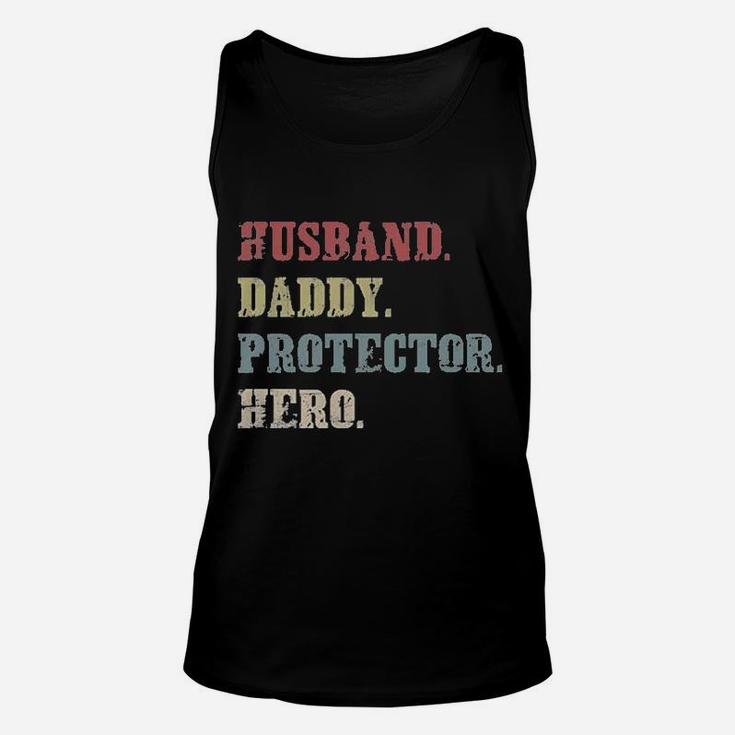 Husband Daddy Protector Hero Cool Vintage 60s 70s 80s Father Dad Unisex Tank Top