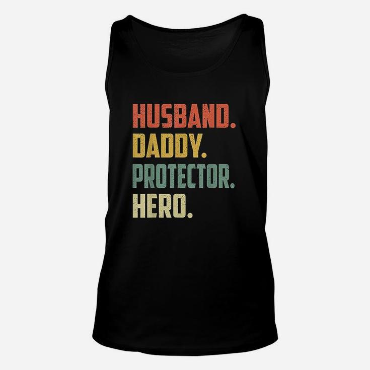 Husband Daddy Protector Hero Vintage Colors Unisex Tank Top