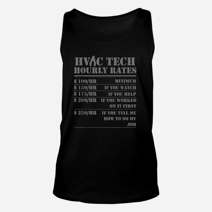 Hvac Tech Hourly Rate Funny Technician Maintenance Job Gifts Unisex Tank Top