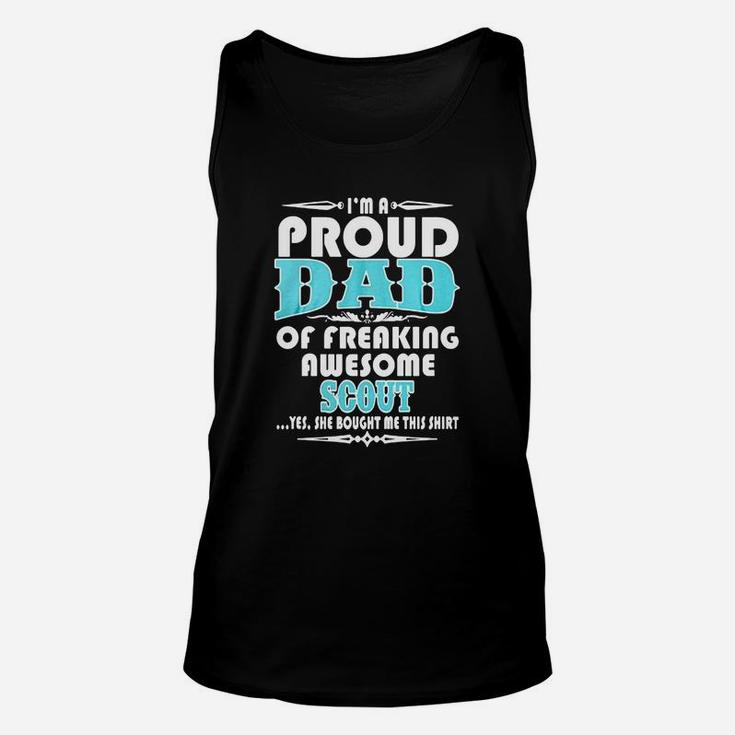I Am A Proud Dad Of A Freaking Awesome Scout White Unisex Tank Top