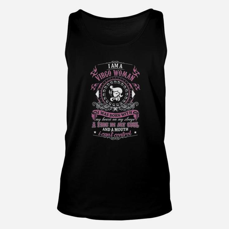 I Am A Virgo Woman I Was Born With My Heart Unisex Tank Top