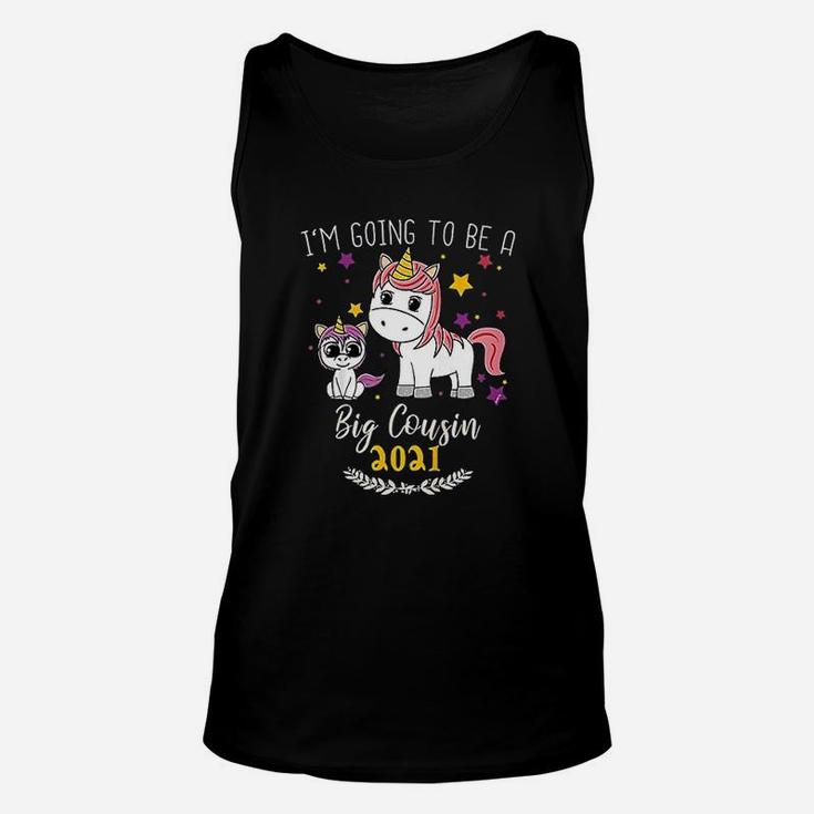 I Am Going To Be A Big Cousin Girls Unicorn Unisex Tank Top