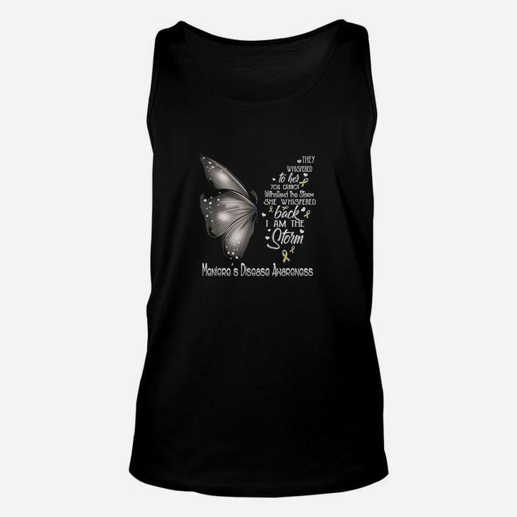 I Am The Storm Meniere's Disease Awareness Butterfly T-shirt Unisex Tank Top