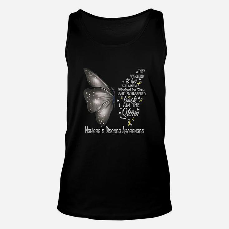 I Am The Storm Menieres Disease Awareness Butterfly Unisex Tank Top