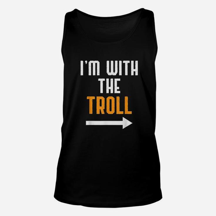 I Am With The Troll Costume Funny Halloween Couple Unisex Tank Top