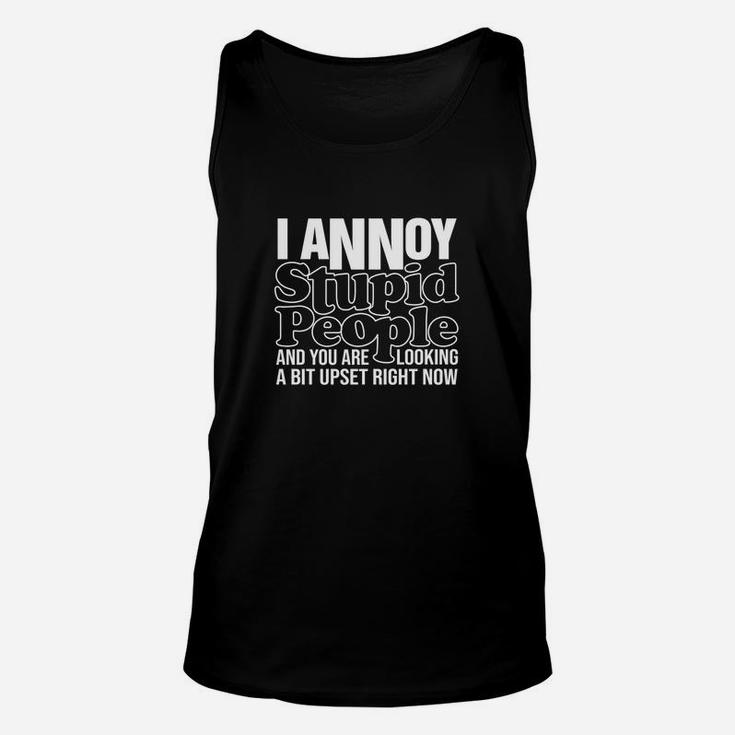 I Annoy Stupid People Mens Funny Offensive Slogan Unisex Tank Top