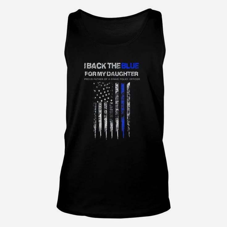 I Back The Blue For My Daughter Thin Blue Line Police Dad Unisex Tank Top