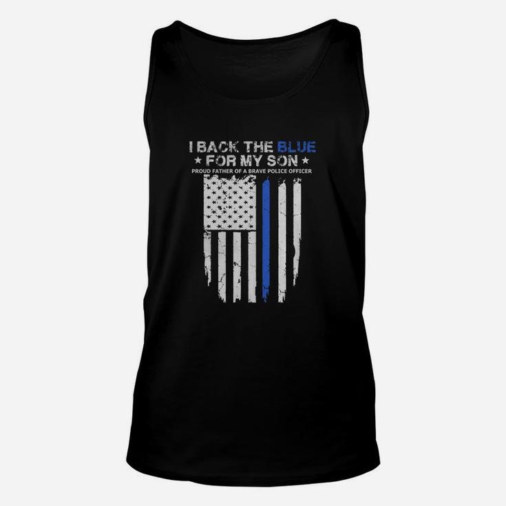 I Back The Blue For My Son Proud Police Dad Unisex Tank Top