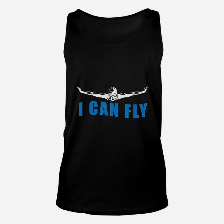 I Can Fly Butterfly Swimmer Cool Funny Swimming Unisex Tank Top