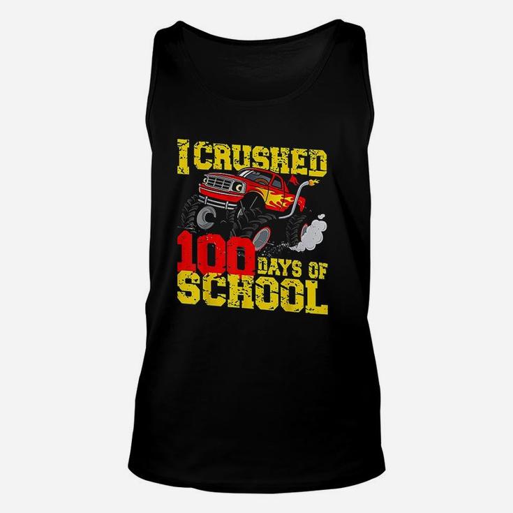 I Crushed 100 Days Of School Monster Truck Teacher Kids Boys Unisex Tank Top