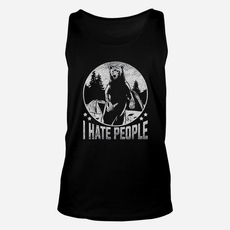 I Hate People I Eat People Camping Gift Hiking Bear Gift Unisex Tank Top