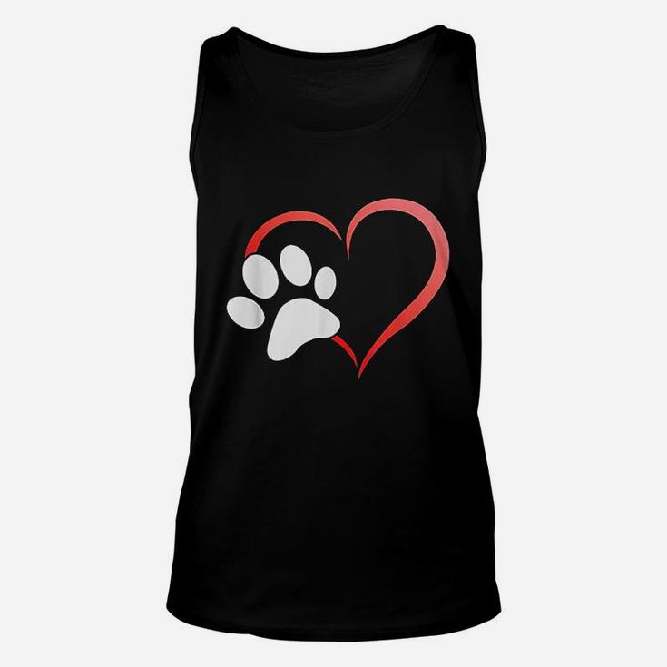 I Heart Love Dogs Cats Paw Unisex Tank Top