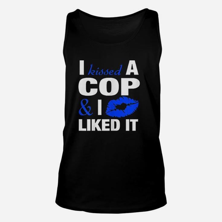 I Kissed A Cop Funny Police Officers Wife Girlfriend Unisex Tank Top