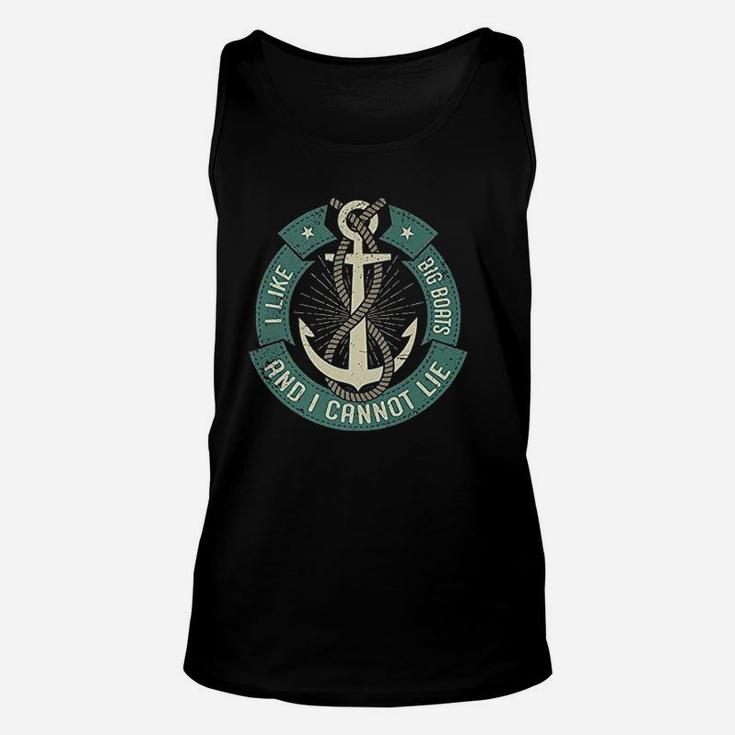 I Like Big Boats And I Cannot Lie Funny Cruise Saying Unisex Tank Top
