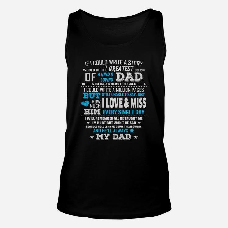 I Love And Miss My Dad T-shirt Dad Memorial T Shirt Black Youth B01n5a8e9e 1 Unisex Tank Top