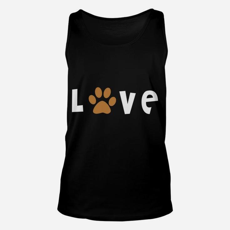 I Love Dogs Cats Flag Paw Print Dog Cat Rescue Adoption Unisex Tank Top