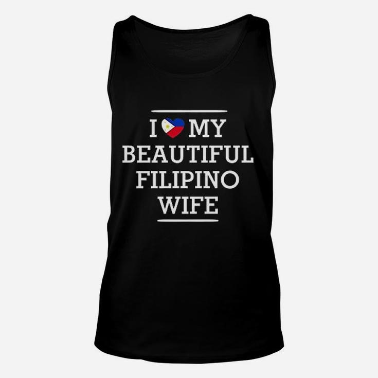 I Love My Beautiful Filipino Wife Flag Heart Unisex Tank Top