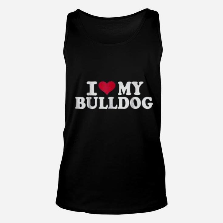 I Love My Bulldog Unisex Tank Top