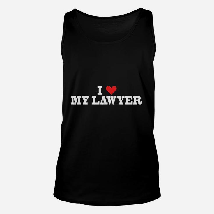 I Love My Lawyer Red Heart Attorney Prosecutor Love Unisex Tank Top