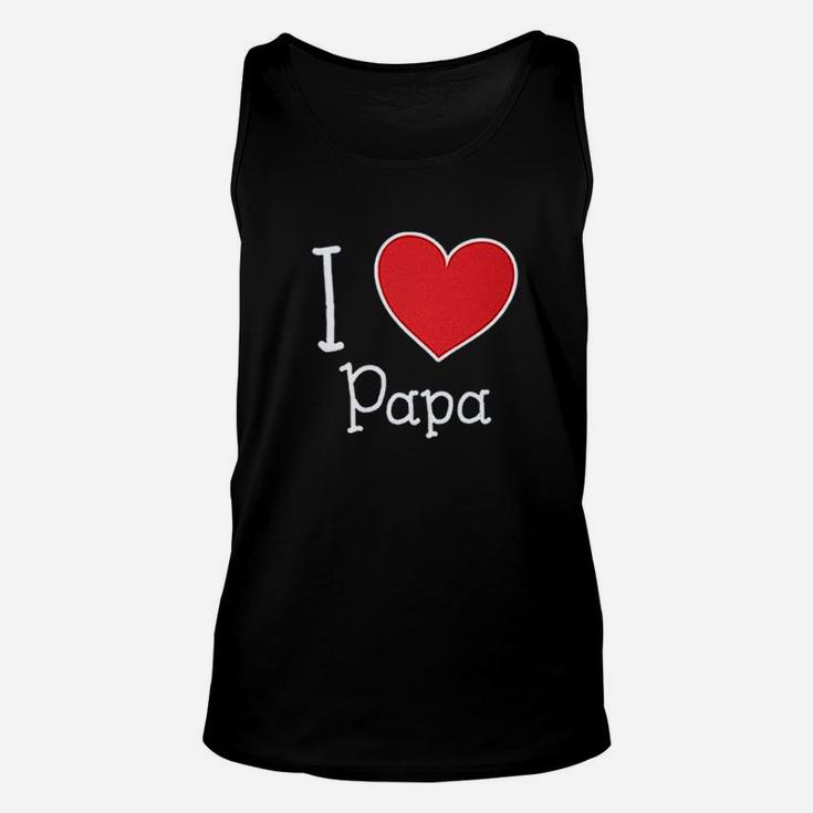 I Love My Papa - Heart Cute, dad birthday gifts Unisex Tank Top