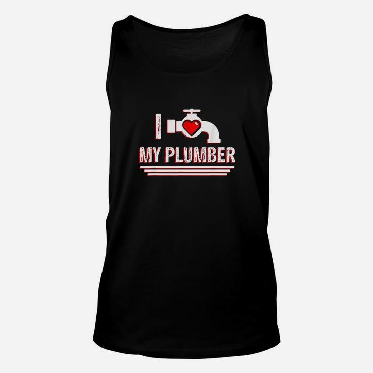 I Love My Plumber Valentine's Day Plumber's Wife Unisex Tank Top
