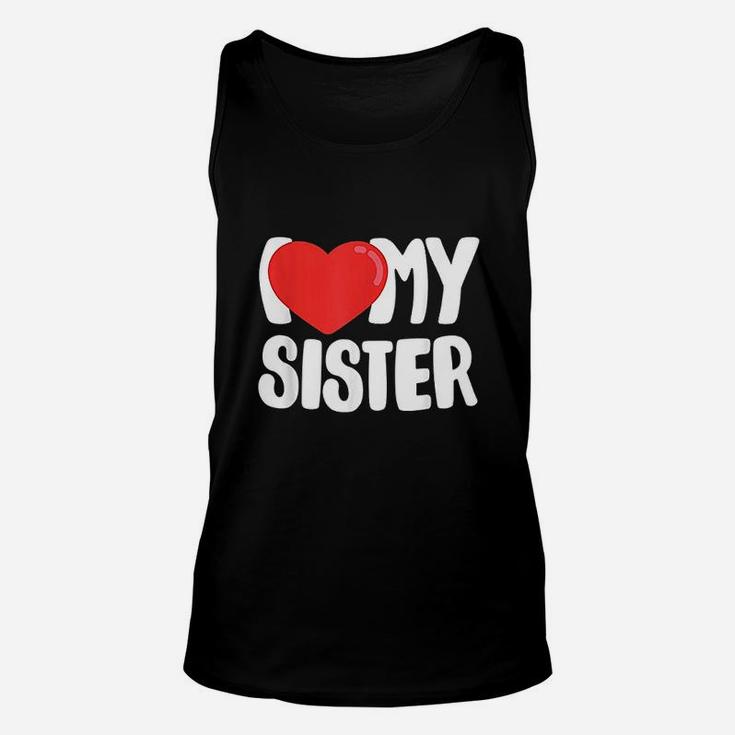 I Love My Sister With Large Red Heart Unisex Tank Top