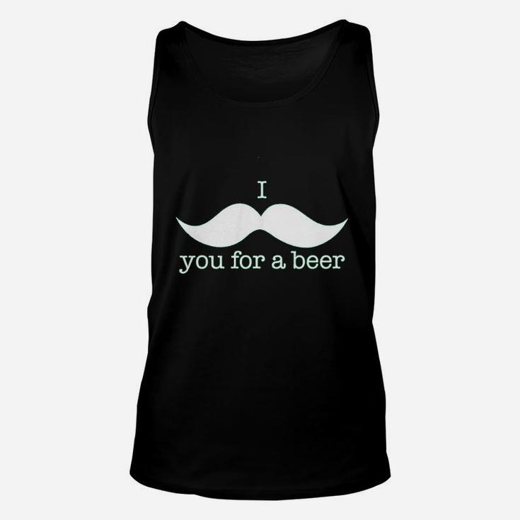 I Mustache You For A Beer Funny St Patricks Day Shamrock Drinking Unisex Tank Top