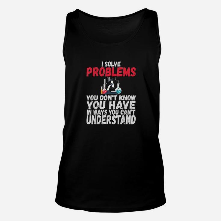 I Solve Problems Funny Medical Lab Tech Week Unisex Tank Top