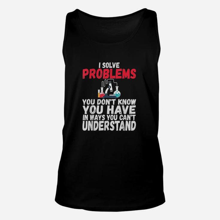 I Solve Problems Funny Medical Lab Tech Week Unisex Tank Top