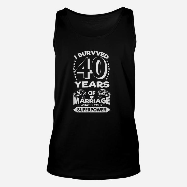 I Survived 40 Years Of Marriage Wedding Gifts Unisex Tank Top
