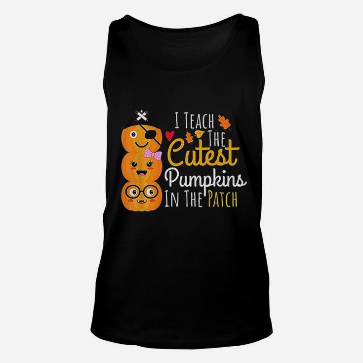 I Teach The Cutest Pumpkins In The Patch Teacher Halloween Unisex Tank Top