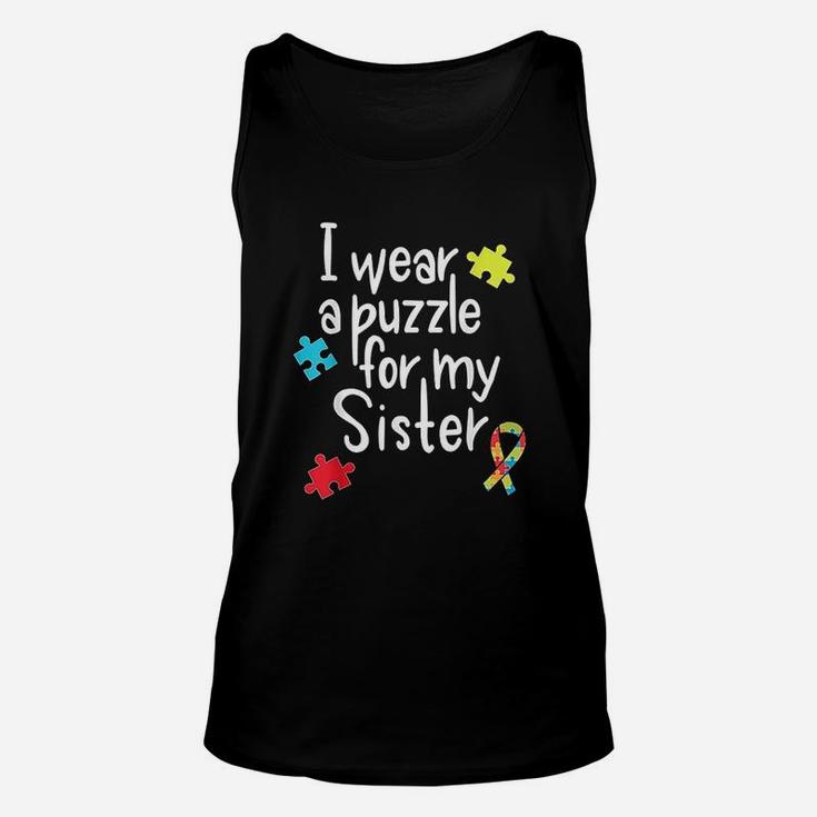 I Wear A Puzzle For My Sister, sister presents Unisex Tank Top