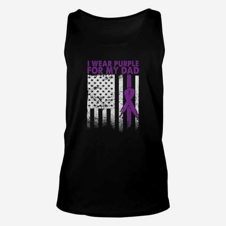 I Wear Purple For My Dad Pancreatic Canker Awareness Unisex Tank Top