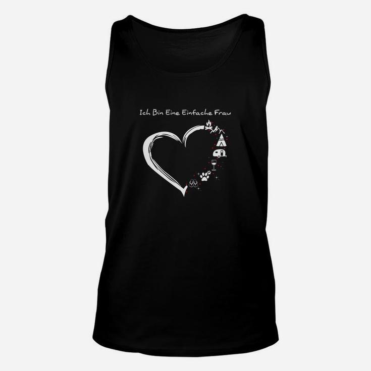 Ich Bin Eine Einfache Frau Unisex TankTop mit Katze- & Herz-Motiv für Damen