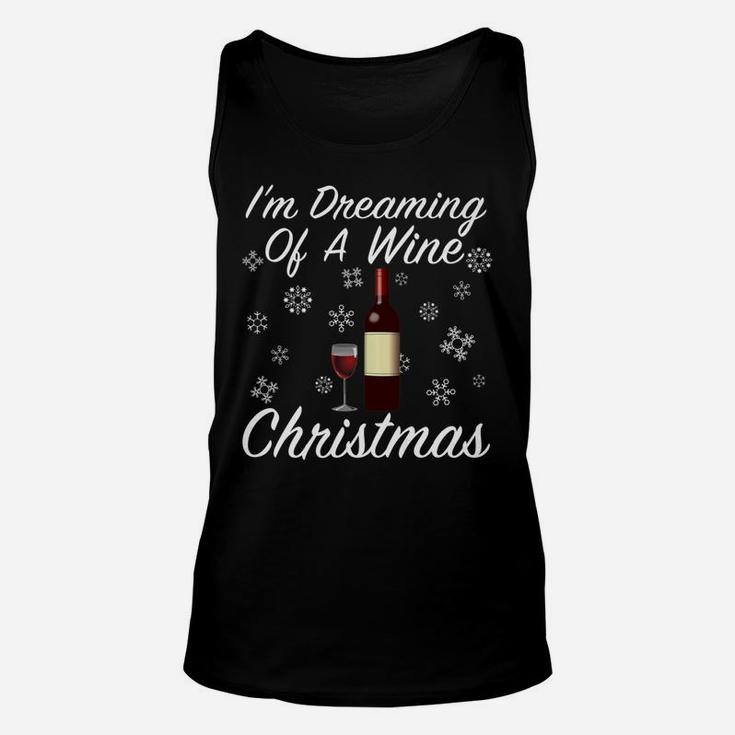 Im Dreaming Of A Wine Christmas Christmas Wine Unisex Tank Top