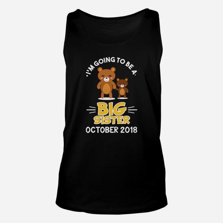 Im Going To Be A Big Sister October 2022 Girl Bear  Unisex Tank Top