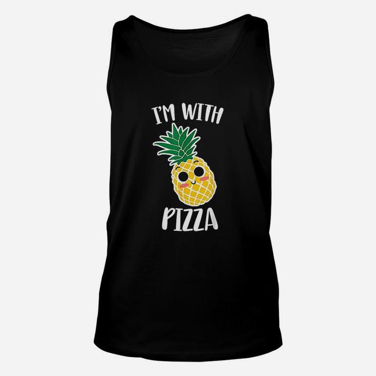 Im With Pizza Funny Halloween Pineapple Pizza Couple Unisex Tank Top