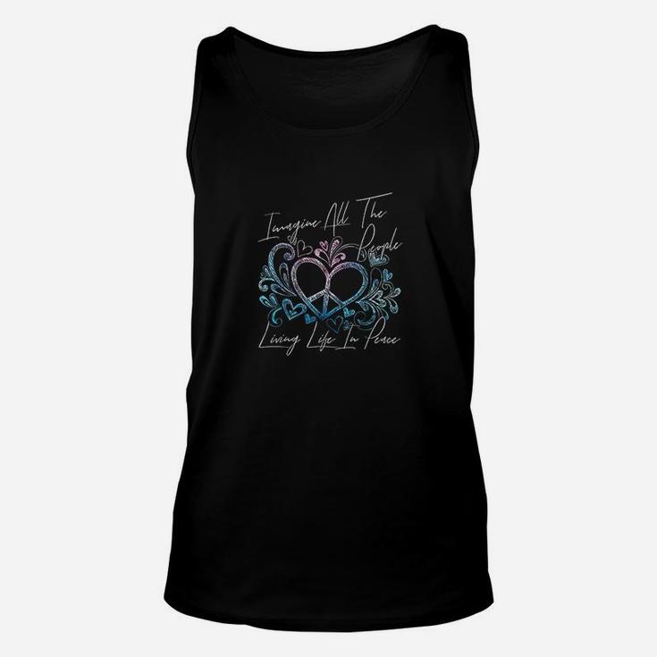 Imagine Hippie People Living Life In Peace And Love Unisex Tank Top