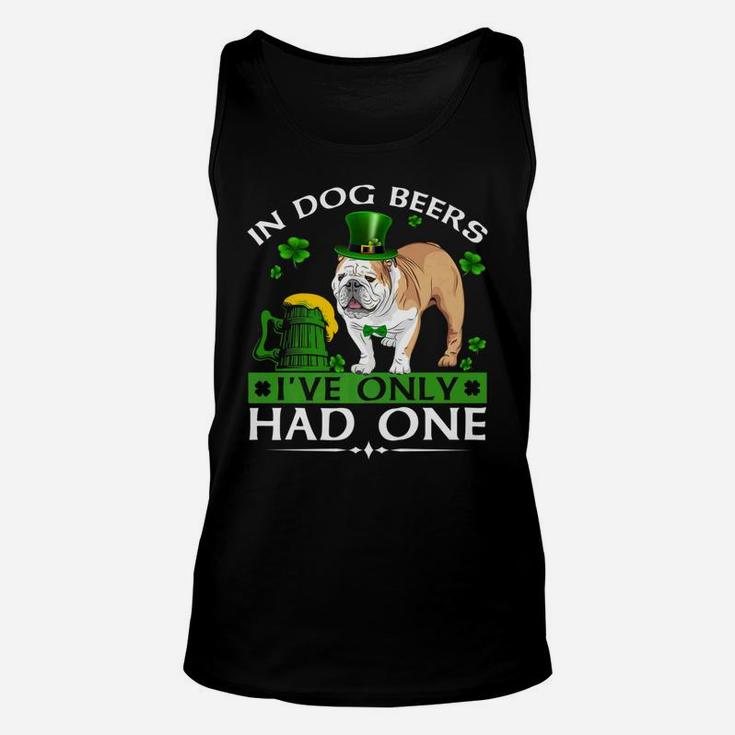 In Dog Beers Funny English Bulldog St Patricks Day Unisex Tank Top