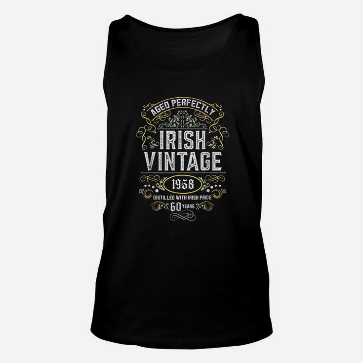 Irish Vintage 63rd Birthday 1958 Irish Pride  Unisex Tank Top