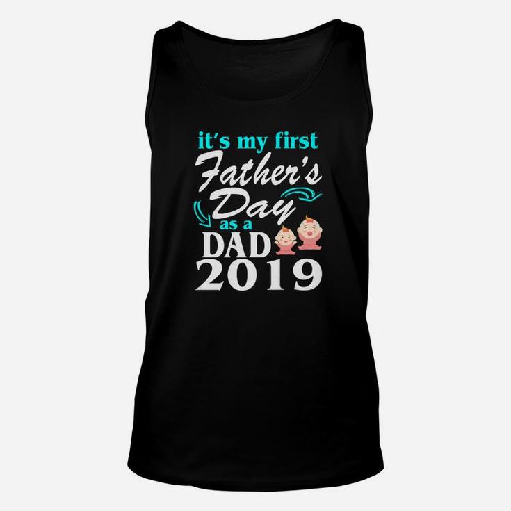 Its My First Fathers Day As A Dad Of Two Girl 2019 Shirt Unisex Tank Top