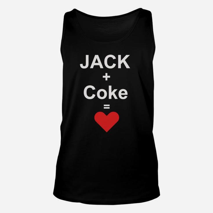 Jack + Coke = Herz Schwarzes Unisex TankTop, Lustiges Getränke Design