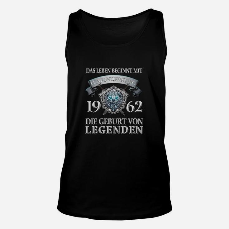 Jahrgang 1962 Legenden Geburtstag Unisex TankTop, Retro Look für Männer