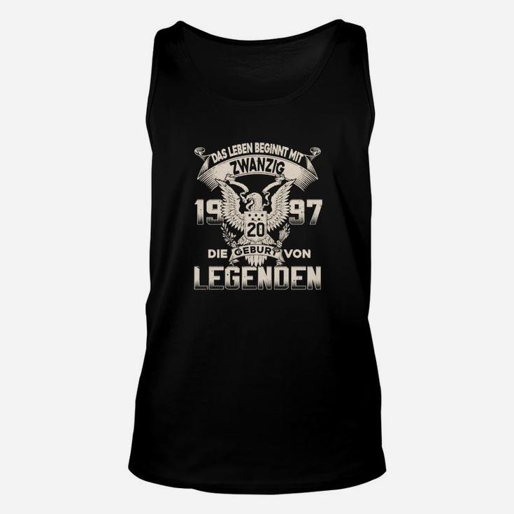 Jahrgang 1997 Legenden Schwarz Geburtstag-Unisex TankTop, Retro Design Tee