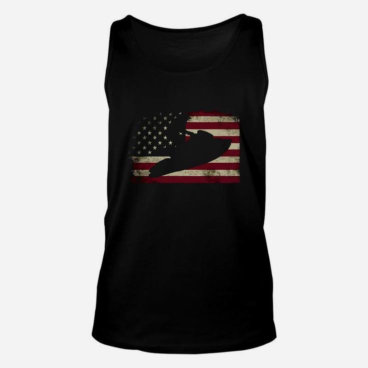 Jet Ski T Shirt Jet Skier Tee Jet Skiing T-shirt Usa Flag Unisex Tank Top