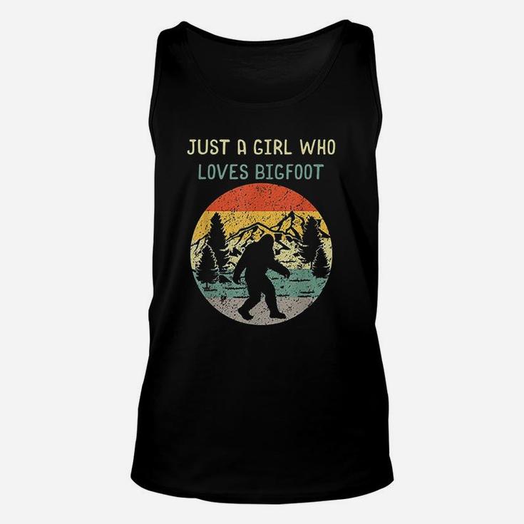 Just A Girl Who Loves Bigfoot Sasquatch Girl Unisex Tank Top