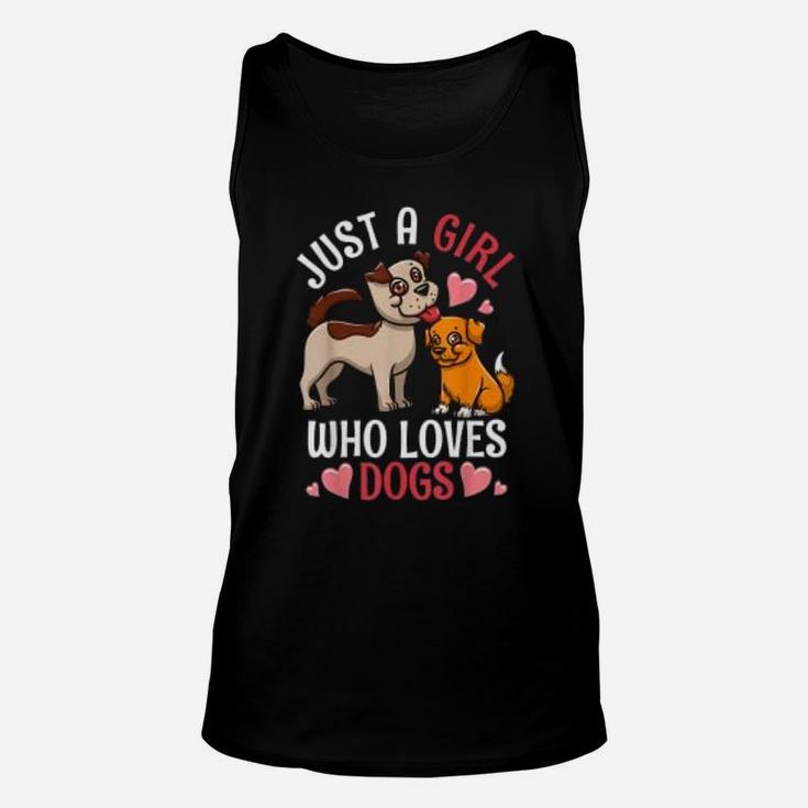 Just A Girl Who Loves Dogs Dog Paws Unisex Tank Top